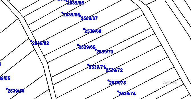 Parcela st. 2539/70 v KÚ Dobročkovice, Katastrální mapa