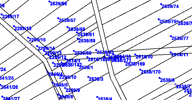 Parcela st. 2539/83 v KÚ Dobročkovice, Katastrální mapa