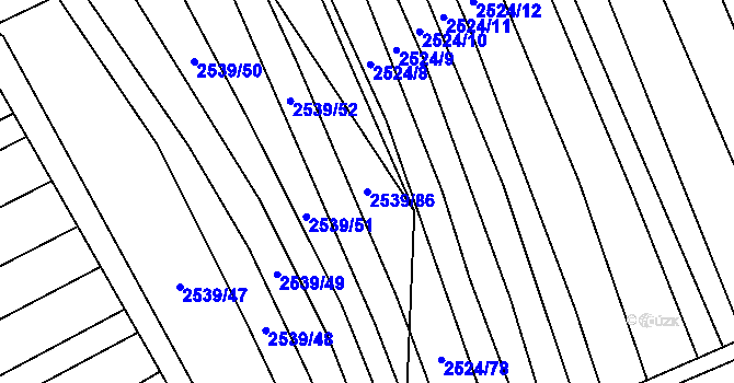 Parcela st. 2539/86 v KÚ Dobročkovice, Katastrální mapa