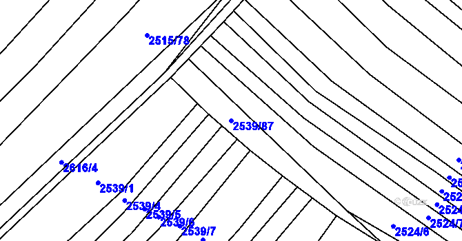 Parcela st. 2539/87 v KÚ Dobročkovice, Katastrální mapa