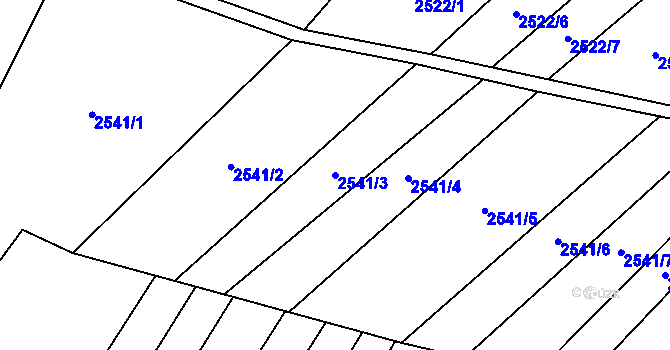 Parcela st. 2541/3 v KÚ Dobročkovice, Katastrální mapa