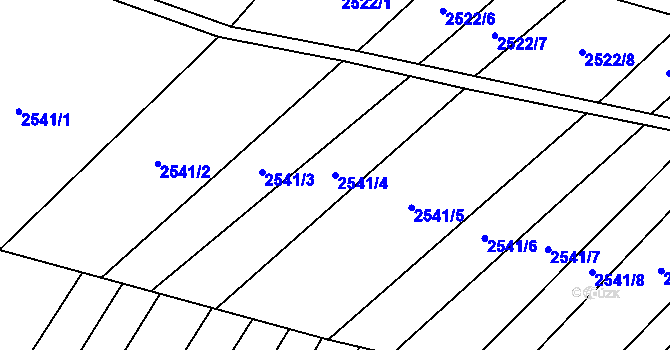 Parcela st. 2541/4 v KÚ Dobročkovice, Katastrální mapa