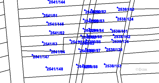 Parcela st. 2646/63 v KÚ Dobročkovice, Katastrální mapa