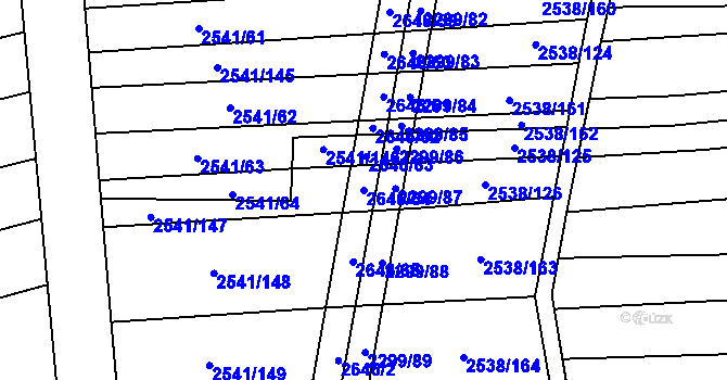 Parcela st. 2646/64 v KÚ Dobročkovice, Katastrální mapa