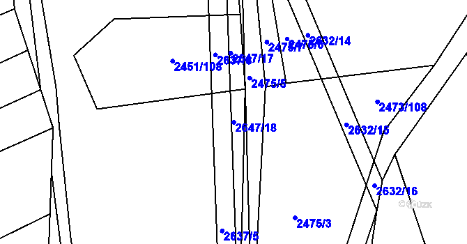 Parcela st. 2647/18 v KÚ Dobročkovice, Katastrální mapa