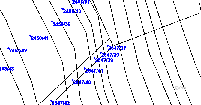Parcela st. 2647/39 v KÚ Dobročkovice, Katastrální mapa