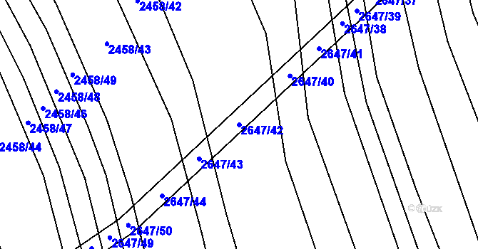 Parcela st. 2647/42 v KÚ Dobročkovice, Katastrální mapa