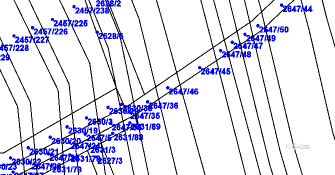 Parcela st. 2647/46 v KÚ Dobročkovice, Katastrální mapa