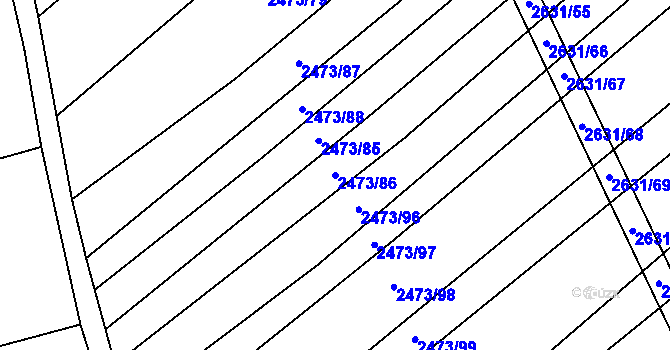 Parcela st. 2473/86 v KÚ Dobročkovice, Katastrální mapa