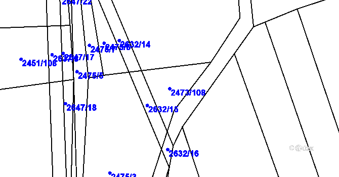 Parcela st. 2473/108 v KÚ Dobročkovice, Katastrální mapa