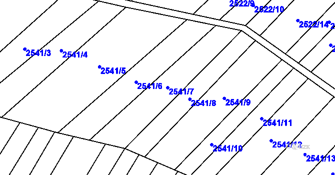 Parcela st. 2541/7 v KÚ Dobročkovice, Katastrální mapa