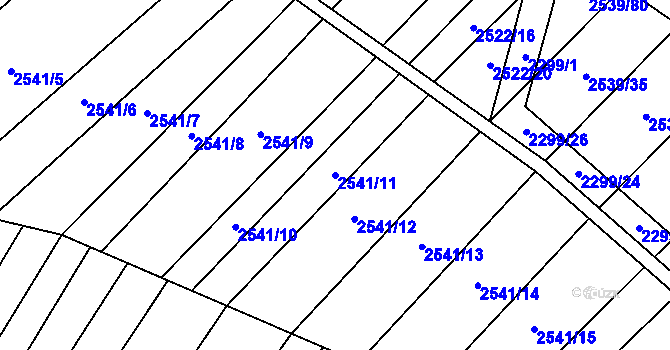 Parcela st. 2541/11 v KÚ Dobročkovice, Katastrální mapa