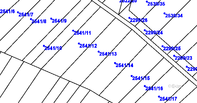 Parcela st. 2541/13 v KÚ Dobročkovice, Katastrální mapa