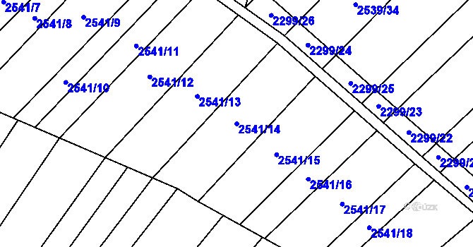 Parcela st. 2541/14 v KÚ Dobročkovice, Katastrální mapa