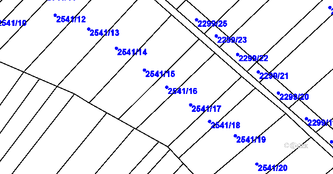 Parcela st. 2541/16 v KÚ Dobročkovice, Katastrální mapa