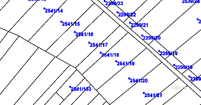 Parcela st. 2541/18 v KÚ Dobročkovice, Katastrální mapa