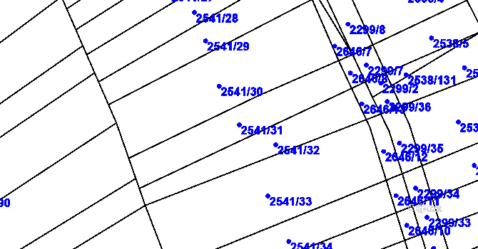 Parcela st. 2541/31 v KÚ Dobročkovice, Katastrální mapa