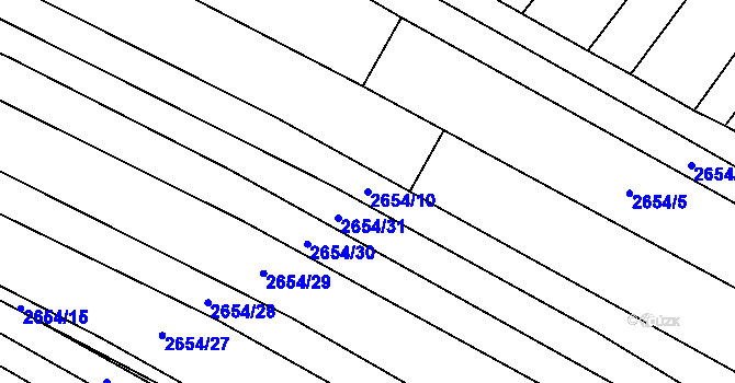 Parcela st. 2654/10 v KÚ Dobročkovice, Katastrální mapa