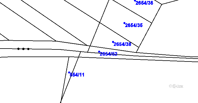Parcela st. 2654/52 v KÚ Dobročkovice, Katastrální mapa