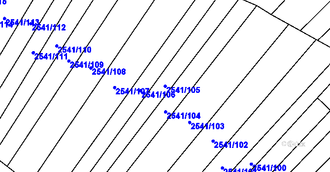 Parcela st. 2541/105 v KÚ Dobročkovice, Katastrální mapa