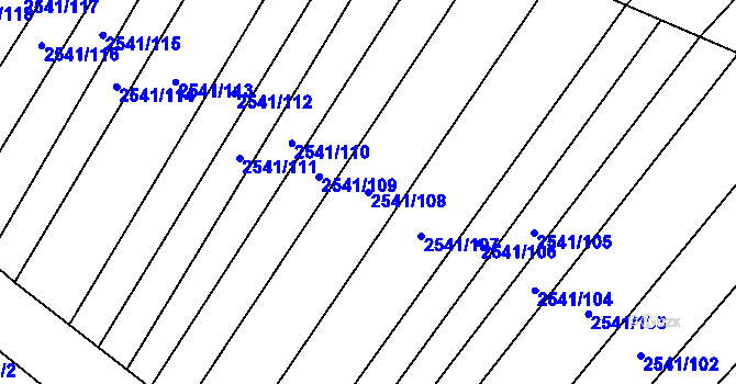 Parcela st. 2541/108 v KÚ Dobročkovice, Katastrální mapa