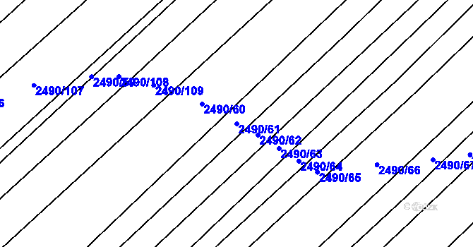 Parcela st. 2490/61 v KÚ Dobročkovice, Katastrální mapa