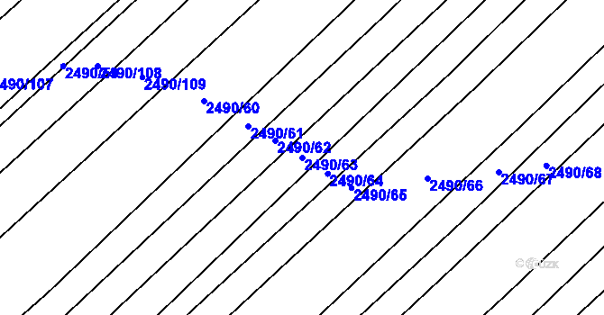 Parcela st. 2490/63 v KÚ Dobročkovice, Katastrální mapa