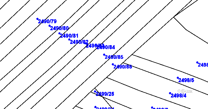 Parcela st. 2490/85 v KÚ Dobročkovice, Katastrální mapa