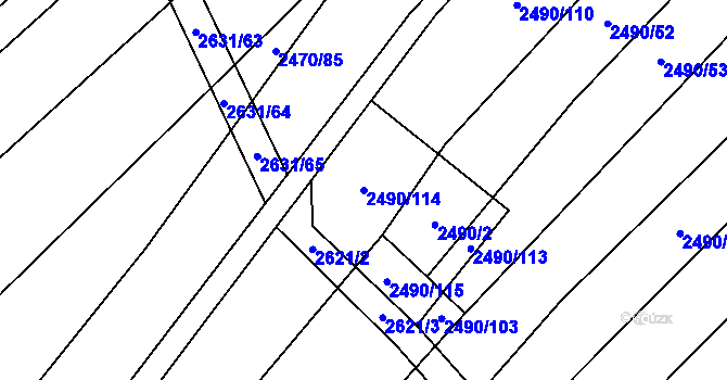 Parcela st. 2490/114 v KÚ Dobročkovice, Katastrální mapa