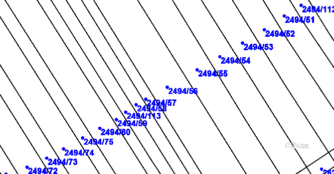 Parcela st. 2494/56 v KÚ Dobročkovice, Katastrální mapa
