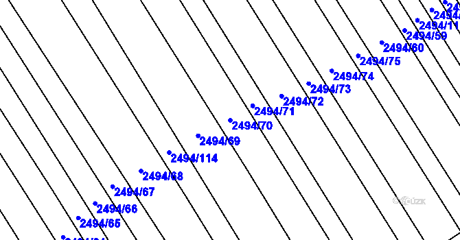 Parcela st. 2494/70 v KÚ Dobročkovice, Katastrální mapa