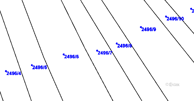 Parcela st. 2496/7 v KÚ Dobročkovice, Katastrální mapa