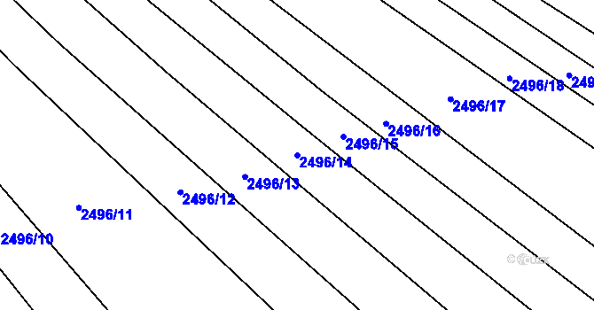 Parcela st. 2496/14 v KÚ Dobročkovice, Katastrální mapa