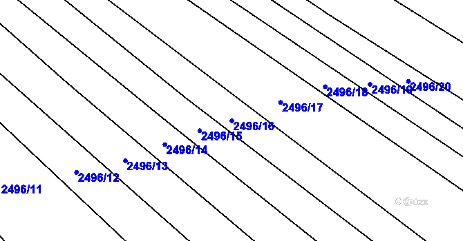 Parcela st. 2496/16 v KÚ Dobročkovice, Katastrální mapa