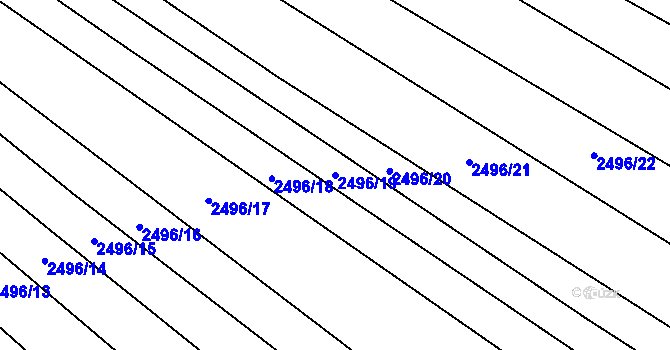 Parcela st. 2496/19 v KÚ Dobročkovice, Katastrální mapa