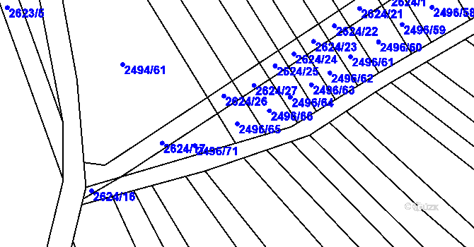 Parcela st. 2496/65 v KÚ Dobročkovice, Katastrální mapa