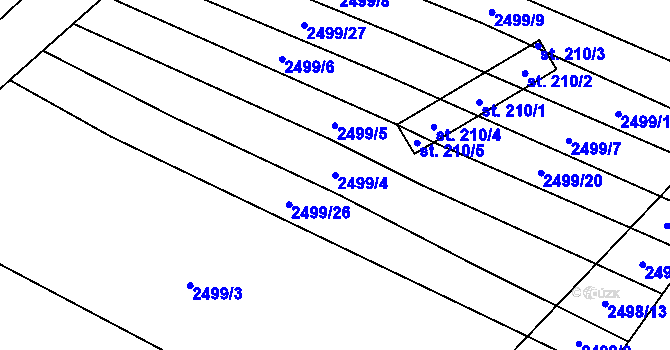 Parcela st. 2499/4 v KÚ Dobročkovice, Katastrální mapa