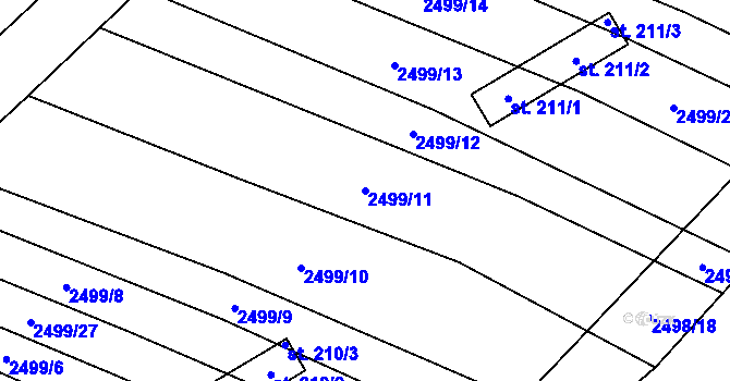 Parcela st. 2499/11 v KÚ Dobročkovice, Katastrální mapa
