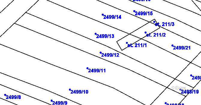 Parcela st. 2499/12 v KÚ Dobročkovice, Katastrální mapa