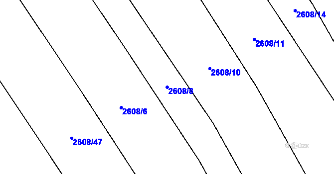 Parcela st. 2608/8 v KÚ Dobročkovice, Katastrální mapa