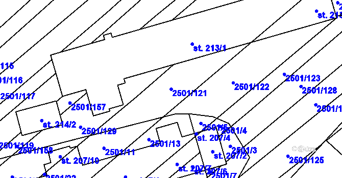Parcela st. 2501/121 v KÚ Dobročkovice, Katastrální mapa