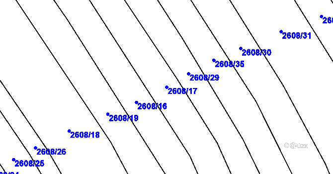 Parcela st. 2608/17 v KÚ Dobročkovice, Katastrální mapa