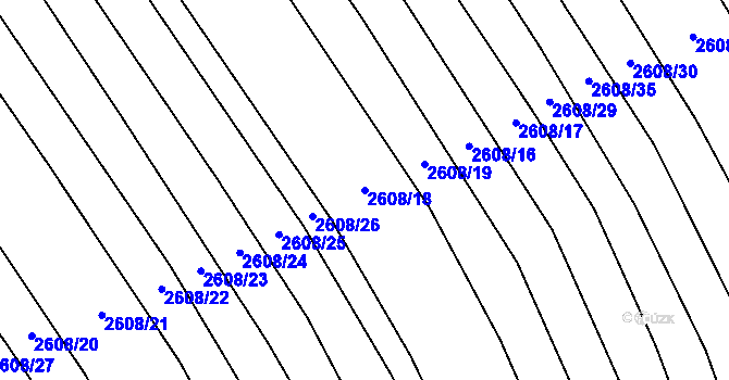 Parcela st. 2608/18 v KÚ Dobročkovice, Katastrální mapa