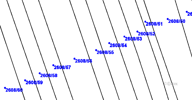 Parcela st. 2608/55 v KÚ Dobročkovice, Katastrální mapa