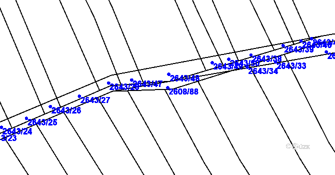 Parcela st. 2608/88 v KÚ Dobročkovice, Katastrální mapa