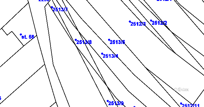 Parcela st. 2513/4 v KÚ Dobročkovice, Katastrální mapa