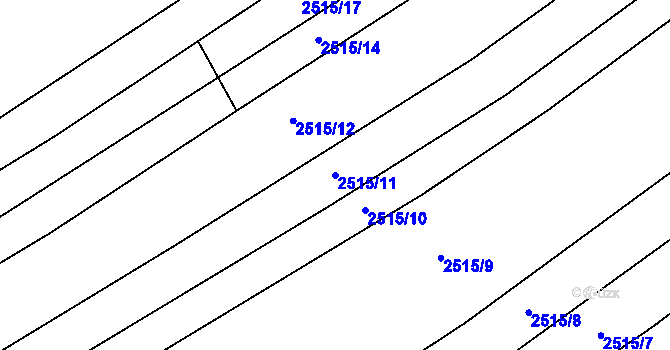 Parcela st. 2515/11 v KÚ Dobročkovice, Katastrální mapa