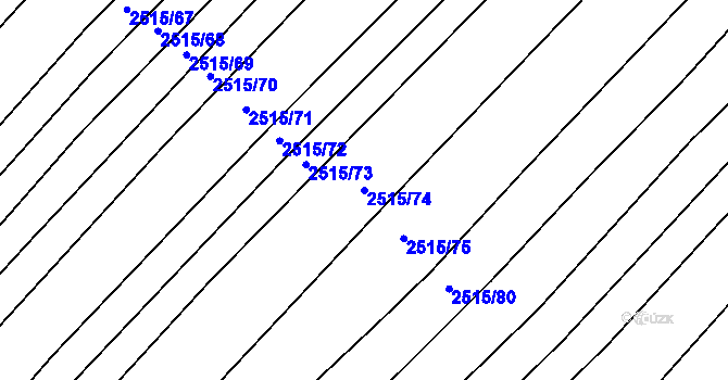 Parcela st. 2515/74 v KÚ Dobročkovice, Katastrální mapa