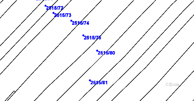 Parcela st. 2515/80 v KÚ Dobročkovice, Katastrální mapa