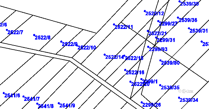 Parcela st. 2522/14 v KÚ Dobročkovice, Katastrální mapa